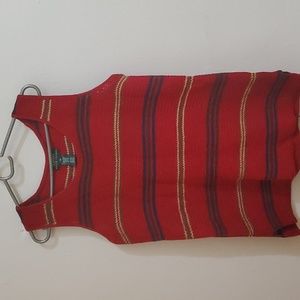 Lauren Ralph Lauren Red Striped Tank Top